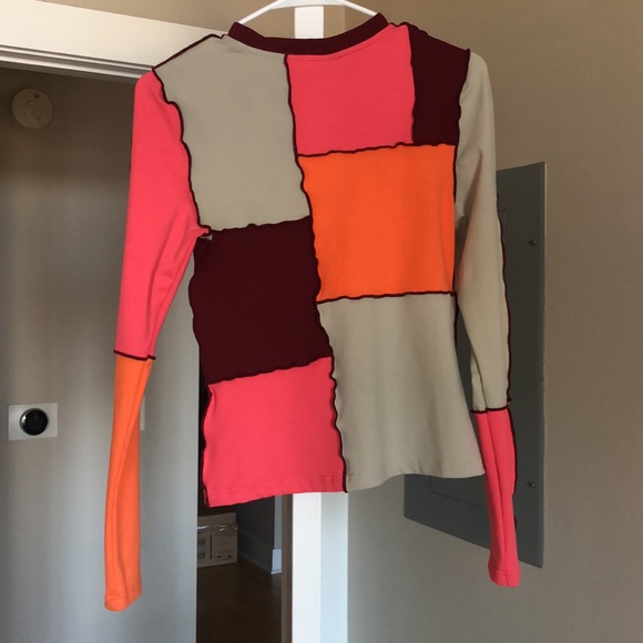 NWOT C/MEO Collective Colorblock Patchwork Top - Picture 4 of 4